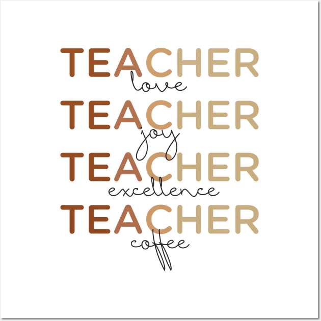 Teacher love teacher excellence teacher coffee funny teaching gift Wall Art by Daniel white